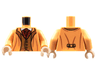 Torso Suit Jacket, Copper Lapels and Vest with Lime Filigree, Dark Red Ascot Pattern / Nougat Arms / Light Nougat Hands