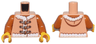 Torso Vest with Hood, White Fur Trim, and Tan and Dark Brown Laces with Dark Orange Clasps Pattern / Dark Orange Arms / Bright Light Orange Hands
