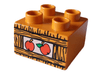 Duplo, Brick 2 x 2 with 2 Apples in Crate Pattern
