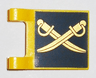 Flag 2 x 2 Square with Gold Crossed Cutlasses on Dark Blue Background Pattern on Both Sides