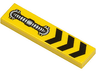 Tile 1 x 4 with 3 Black Chevrons and Silver Hose Pattern