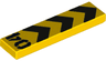 Tile 1 x 4 with Black '04' and Danger Stripes Pattern