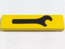 Tile 1 x 4 with Black Spanner Wrench Pattern