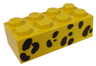 Brick 2 x 4 with Black Animal Spots Pattern