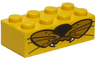 Brick 2 x 4 with Animal Upper Jaw with Black Nose and Whiskers, White Fangs Pattern