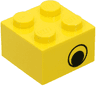 Brick 2 x 2 with Black Eye Offset Pattern on Opposite Sides