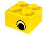 Brick 2 x 2 with Black and White Eye Offset Pattern on Opposite Sides