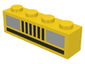 Brick 1 x 4 with Grille Lines and White Car Headlights Pattern