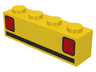 Brick 1 x 4 with Red Car Taillights and Black Stripe Pattern