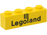Brick 1 x 4 with Black Legoland Logo Pattern