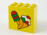 Brick 2 x 4 x 3 with Ice Pop (Freezer / Lollipop / Lolly / Pole / Popsicle / Stick) and Ice Cream Cone Pattern