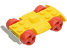 Vehicle, Base 4 x 6 Racer Base with Red Wheels and Light Gray Bumper