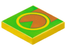 Tile 2 x 2 with Green and Brown Pattern