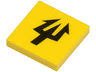 Tile 2 x 2 with Black Trident Pattern (Aquaraiders II Logo)
