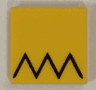 Tile 2 x 2 with Black Zigzag (Homer Simpson's Hair) Pattern