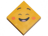 Tile 2 x 2 with Face, Cheerful, Closed Eyes, Raised Eyebrows, Orange Cheeks Pattern