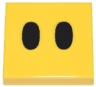 Tile 2 x 2 with Black Ovals / Eyes Pattern (Super Mario Lava Bubble Face)