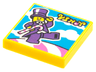 Tile 2 x 2 with BeatBit Album Cover - Minifigure in Purple Suit with Candy Cane Pattern