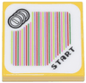 Tile 2 x 2 with Super Mario Scanner Code Coins and 'START' Pattern (Sticker) - Sets 71390 / 71434