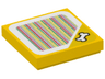 Tile 2 x 2 with Super Mario Scanner Code Gold Bone Pattern (Sticker) - Set 71399