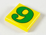 Tile 2 x 2 with Number  6 / 9 Green Pattern