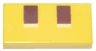 Tile 1 x 2 with Pixelated Reddish Brown and Bright Light Yellow Rectangles Pattern (Minecraft Sniffer Nostrils)