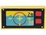 Tile 1 x 2 with Underwater Periscope View with Crosshairs, '20', '40', and Red Buttons Pattern