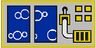 Tile 1 x 2 with Blue Boxes and Bubbles Pattern