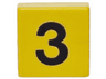 Tile 1 x 1 with Black Number 3 Pattern