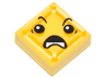 Tile 1 x 1 with Face with Open Downturned Mouth (Kryptomite) Pattern