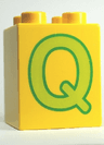 Duplo, Brick 2 x 2 x 2 with Letter Q Pattern