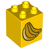 Duplo, Brick 2 x 2 x 2 with Bananas Pattern