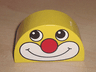 Duplo, Brick 2 x 4 x 2 Slope Curved Double with Clown Face Pattern