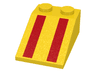 Slope 33 3 x 2 with Red Stripes Pattern