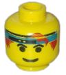 Minifigure, Head Male Headband Blue with Eyebrows Pattern