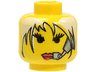 Minifigure, Head Female with Red Lips, White Hair and Headset Pattern