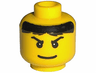 Minifigure, Head Male Pupils, Black Hair, Eyebrows and Wide Smile Pattern (Jayko)