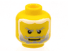 Minifigure, Head Beard Gray Fading to White Hair, White Pupils Pattern (King Mathias)