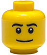 Minifigure, Head Black Eyebrows and Wide Grin Pattern