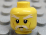 Minifigure, Head White Bushy Eyebrows, Moustache and Soul Patch, Upper Eyelids, Medium Nougat Cheek Lines and Wrinkles, Neutral Pattern