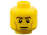 Minifigure, Head Brown Eyebrows, White Pupils, Cheek Lines, Frown Pattern