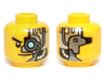 Minifigure, Head Alien with Mechanical Left Eye Light Blue, Head Plates Pattern