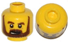 Minifigure, Head Beard Brown, Bushy Eyebrows, Lines under Eyes, Open Mouth Pattern