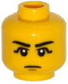 Minifigure, Head Black Eyebrows, Black Eye Shadow, Chin Dimple Pattern