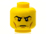 Minifigure, Head Male Stern Black Eyebrows, Crow's Feet, Cheek Lines, Chin Dimple Pattern