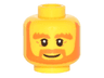 Minifigure, Head Beard Orange, Bushy Eyebrows, White Pupils, Wrinkles and Smile Pattern