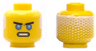 Minifigure, Head Black Thick Eyebrows, Dark Azure Eyes, Open Mouth Scowl, White Hair on Back Pattern (Zane)