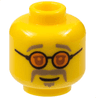 Minifigure, Head Glasses with Orange Sunglasses, Dark Tan Eyebrows, Moustache and Goatee Pattern