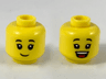 Minifigure, Head Dual Sided Child Female Black Eyebrows, Grin / Open Mouth Smile Pattern
