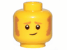 Minifigure, Head Medium Nougat Eyebrows and Sideburns, Worried Lopsided Grin Pattern